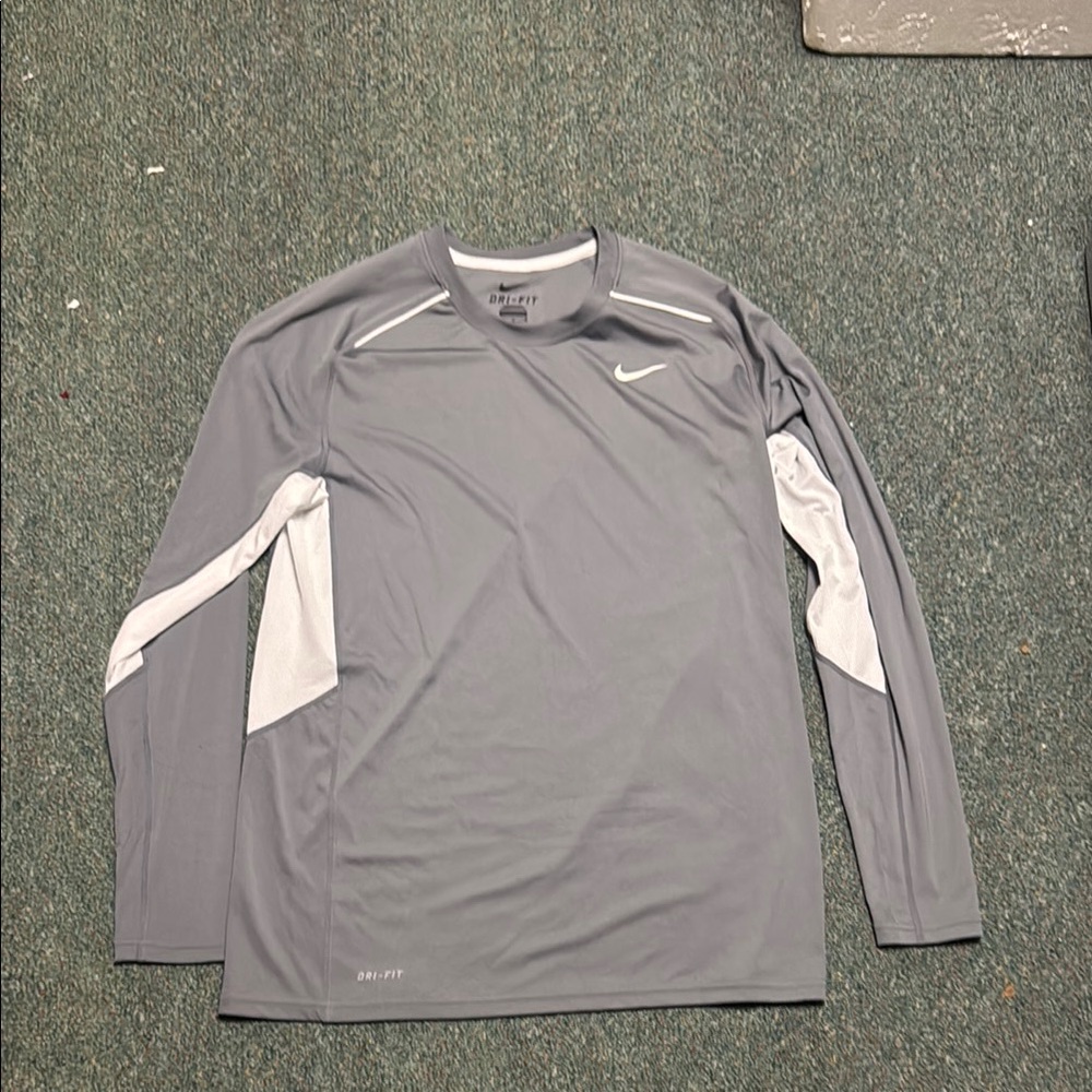 Nike Gray Long Sleeve Dri-FIT Shirt